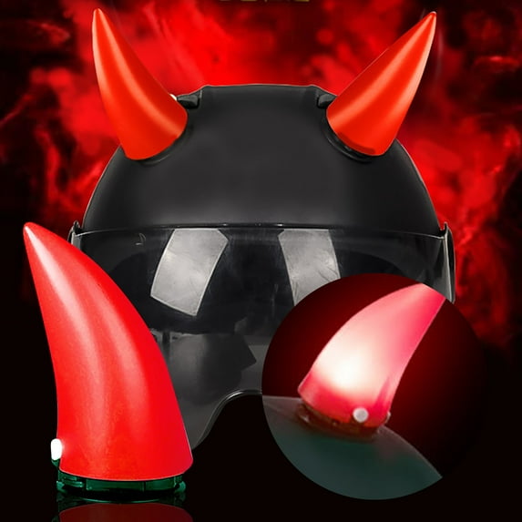 Quick Release Detachable LED Motorcycle Helmet Accessories, ABS Safety Gear with Luminous Horns & Electric Design, Universal Bike Fit