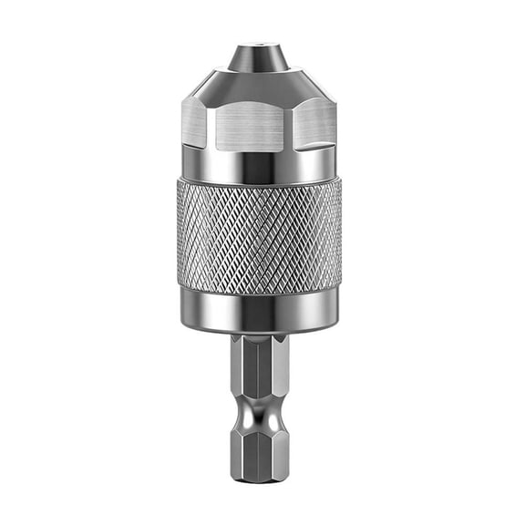 Quick Release Drill Bit Adapter, Keyless Chuck for Impact Drivers, 1/4" Hex Shank Converter for Rotary Tools, Universal Fit for Round Shank Drill Bits