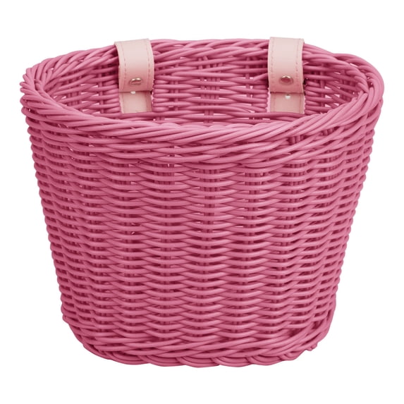Quick Release Front Bicycle Basket Detachable Mesh Wire Design for Adult Bikes and Cruisers for Shopping and Outdoor Commuting Pink