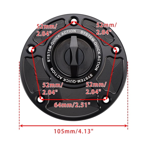 Quick Release Fuel Gas Tank Cap 5 Hole for Yamaha YZF R1 R1S R1M R3 R6 R6S R7