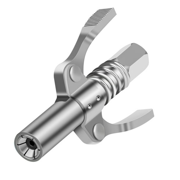 Quick Release Grease Coupler - 6 - Lobed Locking Jaws, One - Hand Operation, Compatible with All 1/8" Grease Guns