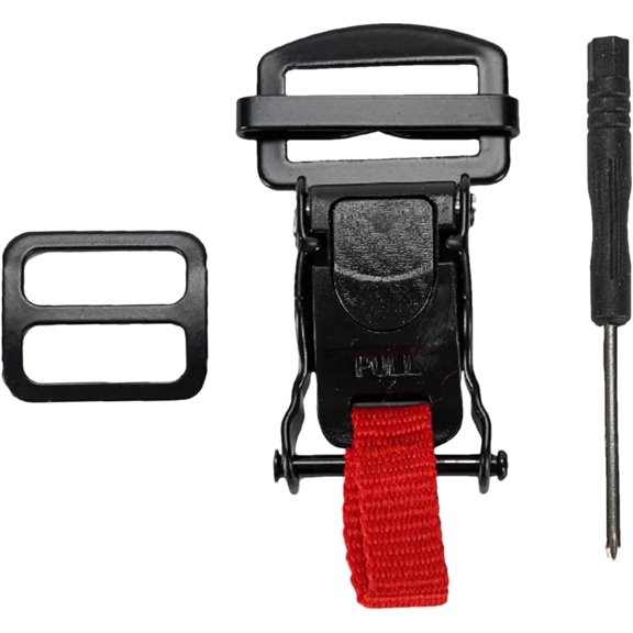 Quick Release Helmet Buckle Kit - Universal D-ring Replacement Clip with Snap Hook, Erosion-Resistant Metal Fastener Strap for Motorcycle & Ski Helmets, Easy Install with Screwdriver (Black)DSF