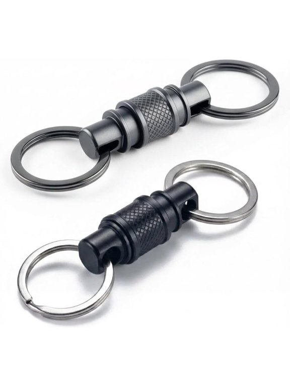 Quick Release Keychain Swivel 2-Pack & Heavy Duty Stainless Steel Key Rings