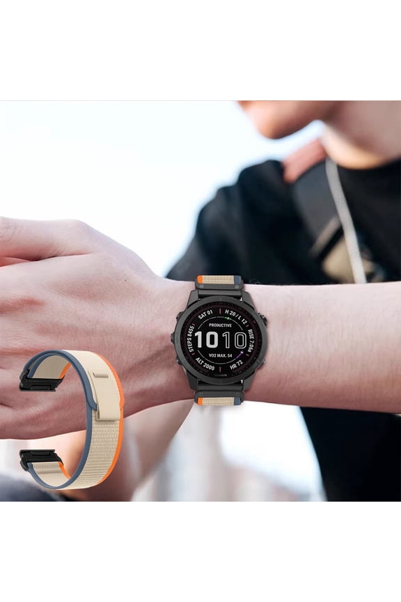 Quick Release Nylon Watch Strap 20mm 22mm 26mm, ZzCityTK Durable Smart Watch Band Adjustable Wrist Fit, Breathable Sport Band for Cycling Hiking Walking with Easy Snap Buckle, White