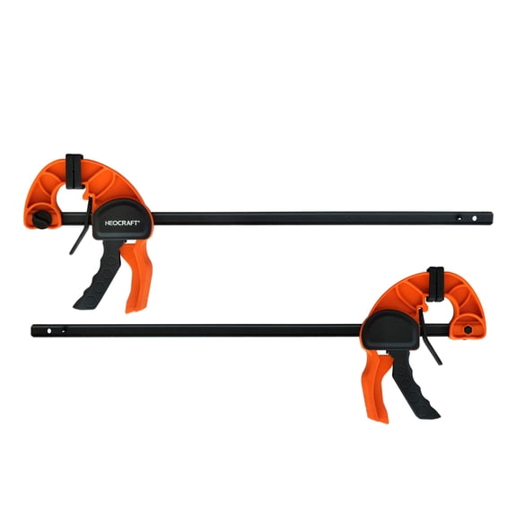 Quick Release Ratchet Bar Clamps for Woodworking (2 Pieces Set 18'') - Light Duty Adjustable One-Handed Clamp for Woodworking & Furniture Manufacturing & Assembly