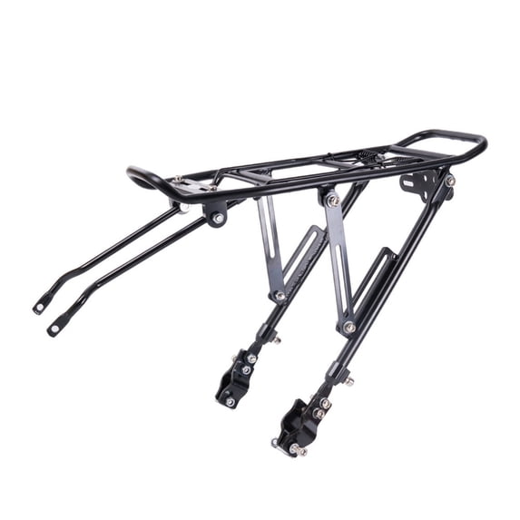 Quick Release Rear Bike Rack, Adjustable Aluminum Alloy Bicycle Cargo Carrier, Easy to Install Luggage Rack Fits 26-29 Inch Frames for Touring Commuting, 15.7x15.7x5.5in