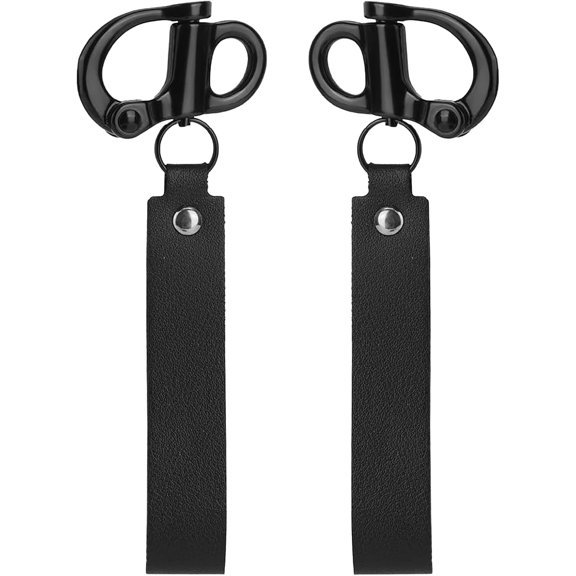 Quick Release Shackle Clip for SCBA Mask, 2 Pack Firefighter Accessories with Leather Handle, 316 Stainless Steel Snap Shackle for Sailing Rigging Lanyard, Heavy Duty