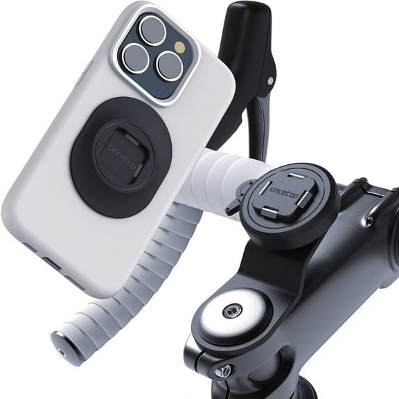 SinceTop Q-Series Bike Phone Mount Quick-Release One-Touch Lock, Universal Aluminum Holder for iPhone & Galaxy