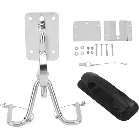 Quick Release Snap Davits Set, Marine Hardware, 304 Stainless Steel, Strong Practicability, Lifting Capacity 110KG, Quick Davits System, for Inflatable Boats Yachts (With Black