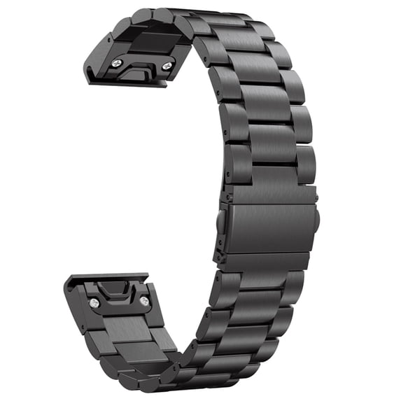 26MM Quick Release Stainless Steel Band for Garmin Fenix 7X/6X/5X Plus/EPIX 2, Metal Watch Strap with Adjustable Link & Lock Clasp, Durable Replacement Strap