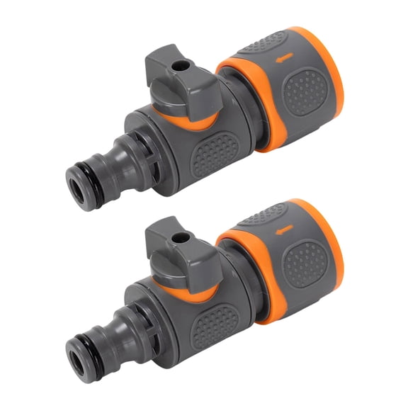 Quick Release Water Hose Coupler with Valved Control for Garden Irrigation Tubing Repair