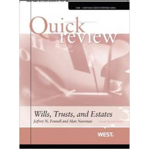 Pre-Owned Quick Review of Wills, Trusts, and Estates, 4th (Paperback) by Jeffrey N Pennell, Alan Newman
