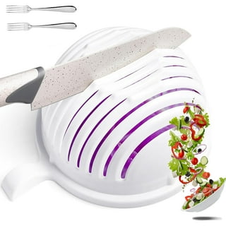 Snap Salad Cutter Bowl, Snap Salad Cutter, Snap Salad Instant Salad Maker,  Veggie Choppers and dicers (Pink)