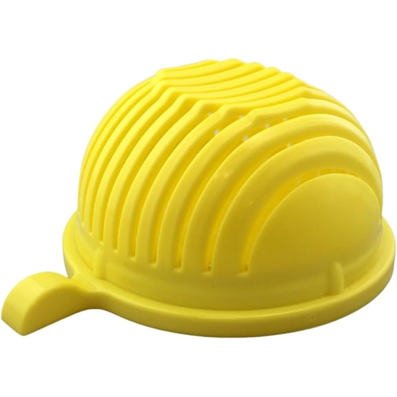 Quick Salad Maker Chopper Salad Cutter Bowl, BPA-Free Fruit & Vegetable Strainer, Yellow