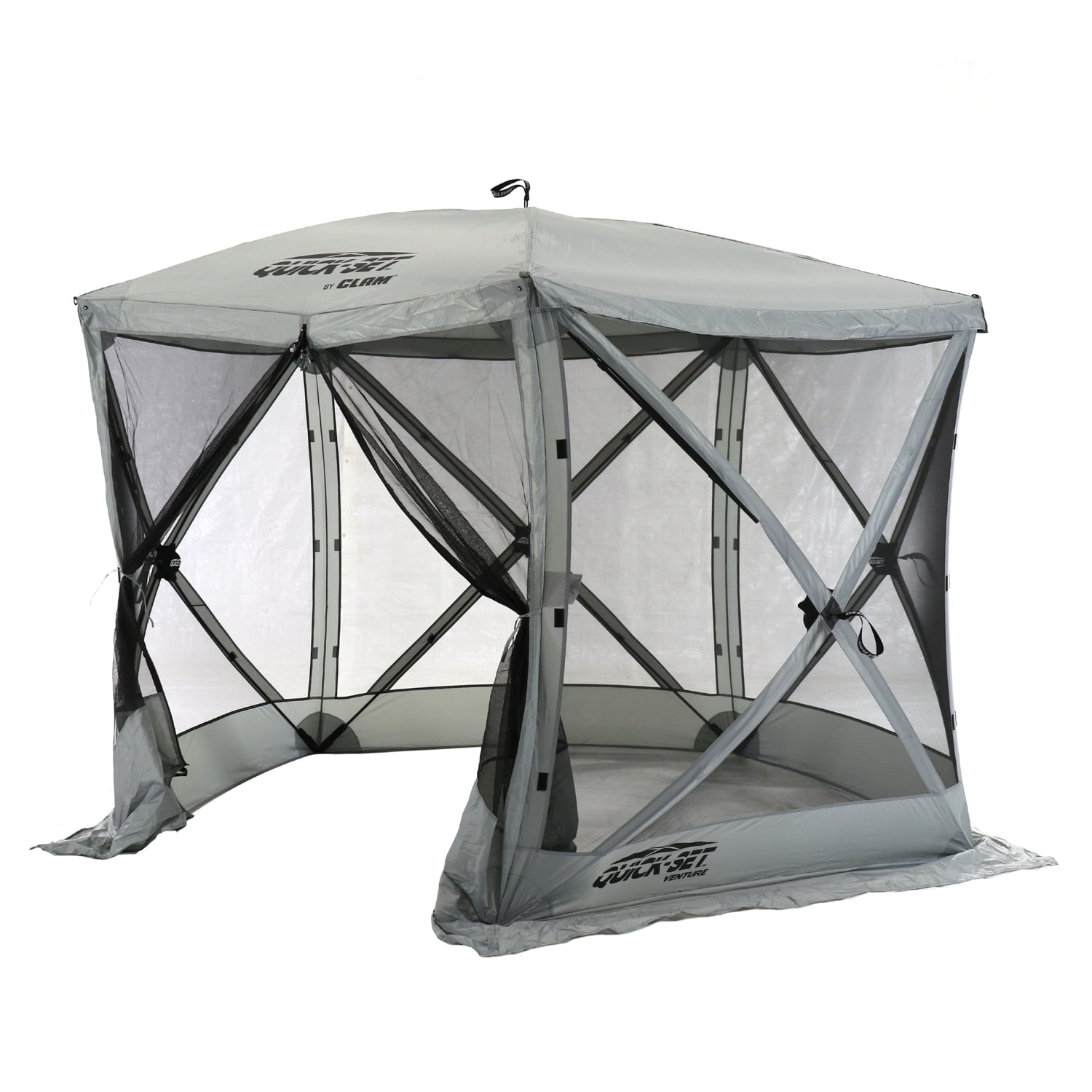 Gray 9' x 9' Portable Outdoor Camping Gazebo Screen Tent