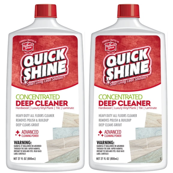 Quick Shine Concentrated Deep Floor Cleaner / Wax Remover 54oz (2 - 27oz Bottles) Pro-Level Cleaning