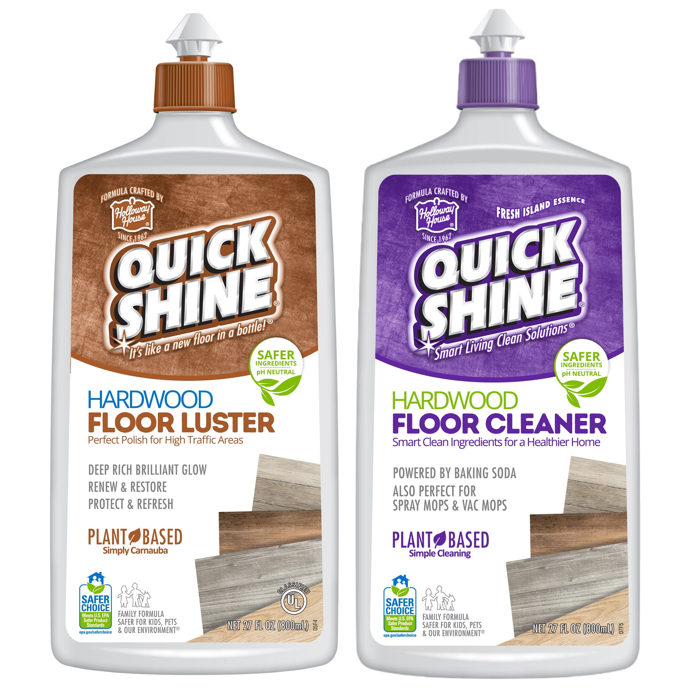 Quick Shine High Traffic Hardwood Floor Cleaner & Floor Polish Combo