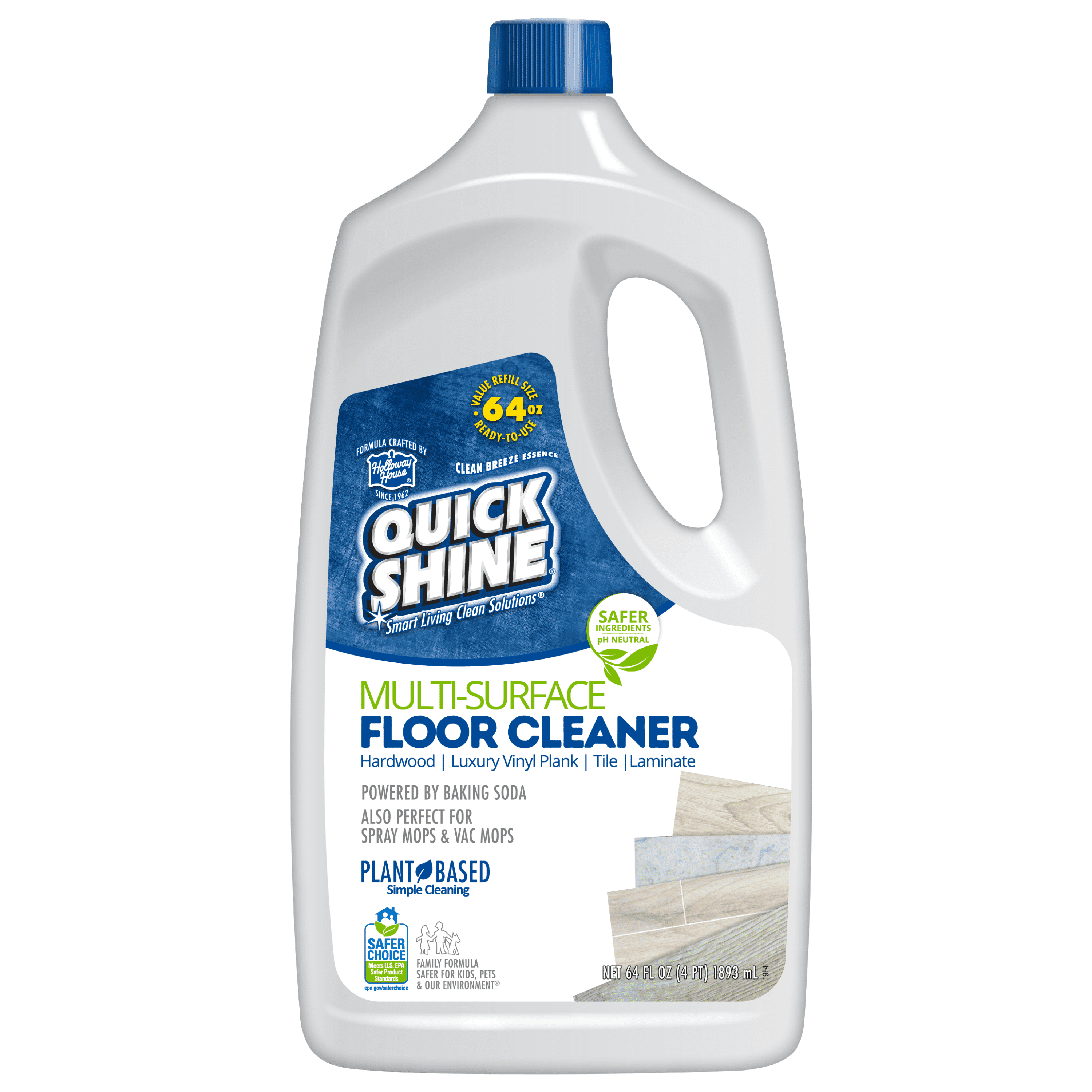 More Luxury Vinyl Floor Cleaner - Water-Based Surface Care Concentrate - for Kitchen and Bathroom Floors - Daily No-Rinse Cleaner - Unscented - PH