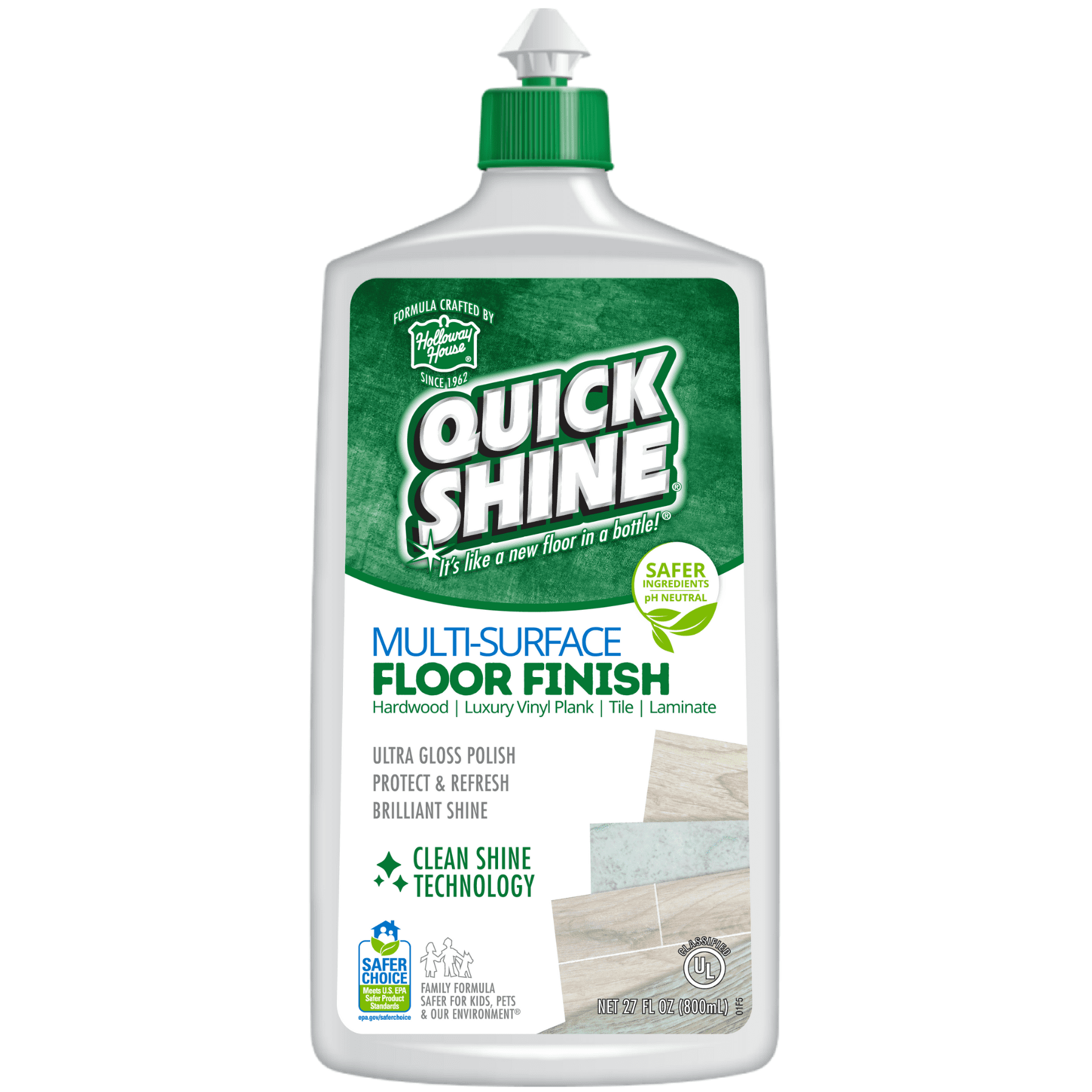 Quick Shine Multi-Surface Floor Finish, 27 fl. oz., Cleaner & Polish