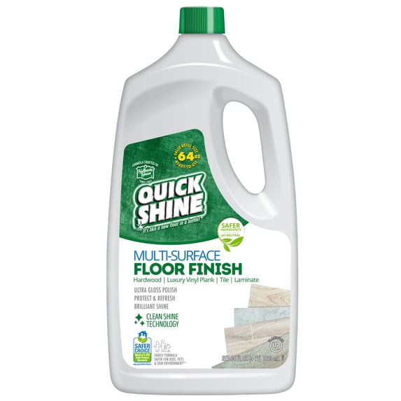 Quick Shine Multi-Surface Floor Finish, Pfas-Free Formula, All Purpose Household Floor Polish, 64 fl oz
