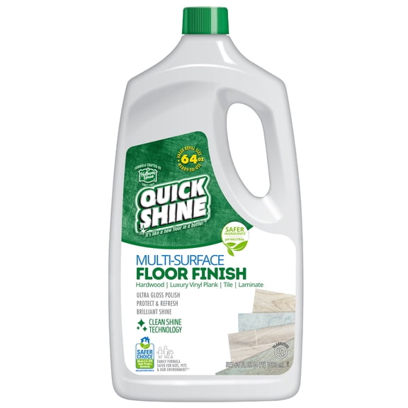 Quick Shine Multi-Surface Floor Finish, Pfas-Free Formula, All Purpose Household Floor Polish, 64 fl oz