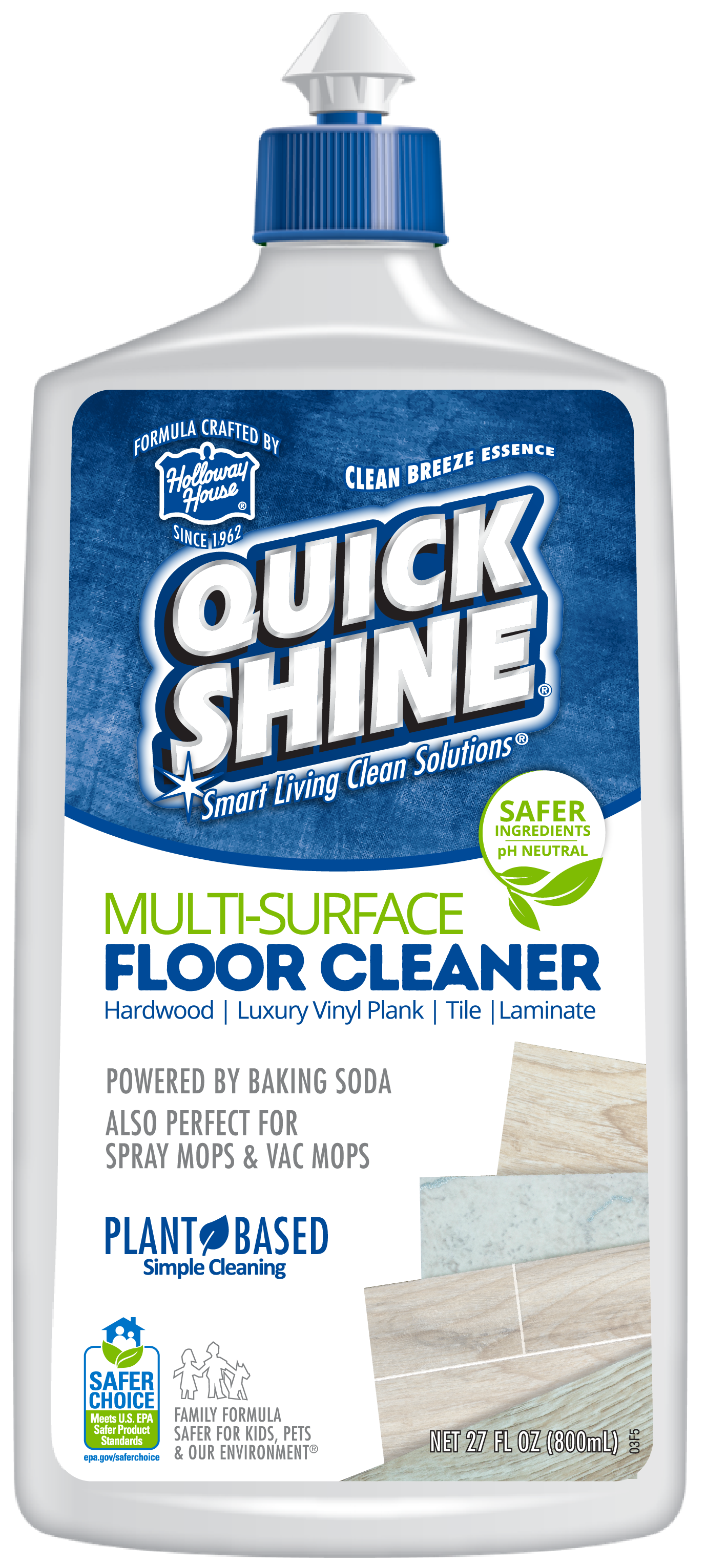 Quick Shine Multi-Surface Plant-Based Liquid Floor Cleaner, Fresh Scent, 27  fl. oz.