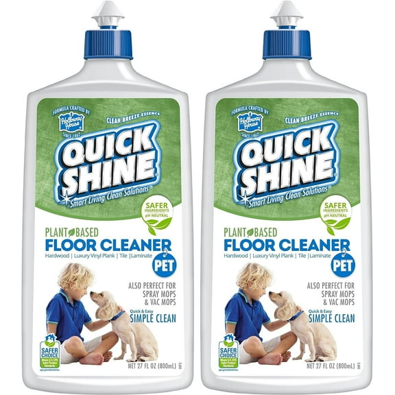Quick Shine Plant Based Pet Floor Cleaner 27 oz, Pack of 2