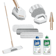 thumbnail image 1 of Quick Shine Ultimate Gold Clean + Polish Mop Kit | All-In-One 11 Pc Kit w/Interchangeable Attachments | Cleaner & Polish Incl | No Batteries Needed | Pro Cleaning System for All Floors | 2-in-1 Mop, 1 of 22