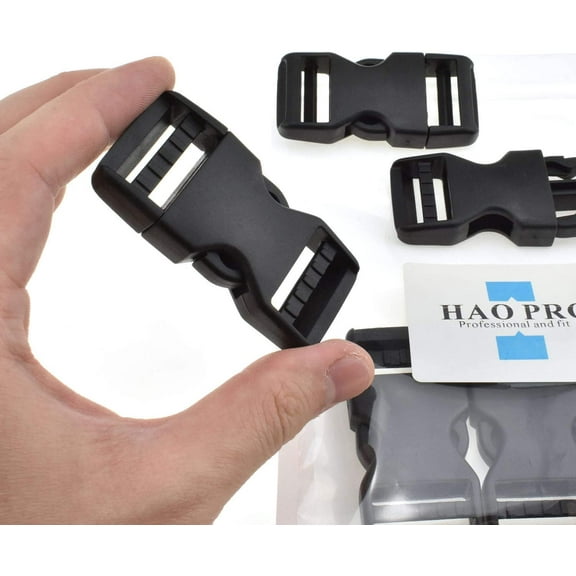 Quick Side Release Buckles 1" Wide 6 Pack Dual Adjustable No Sewing Clips Snaps Heavy Duty Plastic Replacement for Nylon Strap Boat Cover Backpack Fanny Pack Nylon Webbing Belt Dog Collars