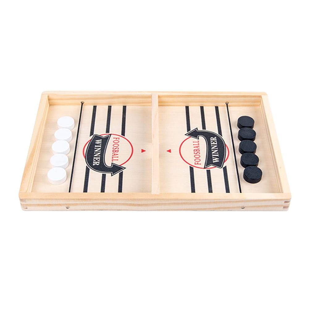 Quick Sling Hockey Game Wooden Double Puzzle Tabletop Slingshot