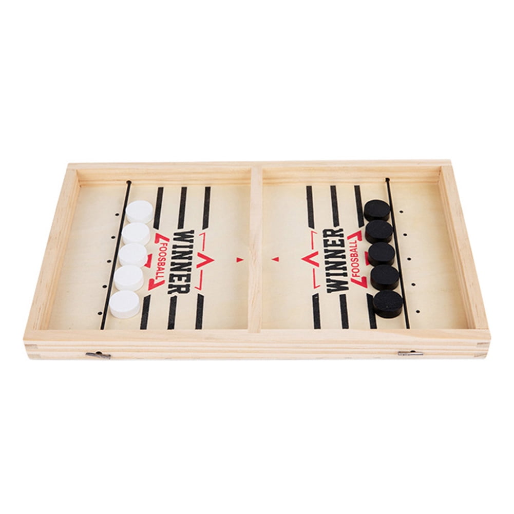 Quick Sling Hockey Game Wooden Double Puzzle Tabletop Slingshot