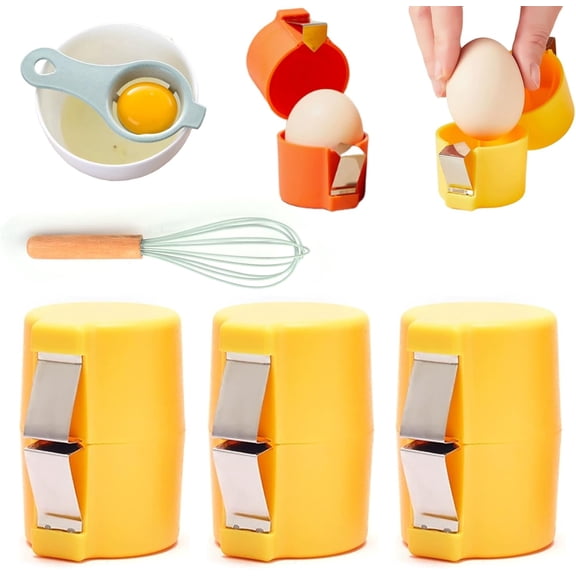 Quick Split Egg Opener, Quicksplit Stainless Egg Opener & Separator,egg Shell Opener Egg Separator for Raw Eggs,Stainless Steel Eggshell Breaker Egg Shell Cutter Kitchen