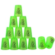 Quick Stack Cups, 12 Pack Stacking Cups Classic Stack Toy Speed Training Game Toys for Boys Girls Kids Students Teenagers Christmas Gift(Green)