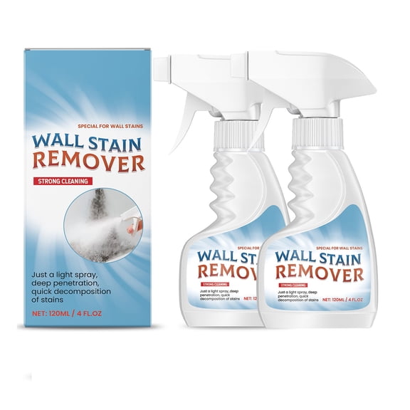 Quick Stain Removal Spray, Wall Cleaner, Powerful Cleaning Formula for Deep Decontamination, Effortlessly Restores Walls to Freshness, Ideal for Homeowners, 2PC
