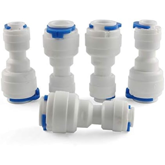 Quick Straight Connector 5PCS 1/4inch to 3/8inch OD Quick Straight Push Connector Water Tube Pipe Fitting Kit for RO Water Systems Purifiers Filters