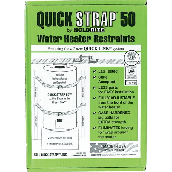 Quick Strap Water Heater Restraining Strap - Pack of 2  Residential Use, Standard Application