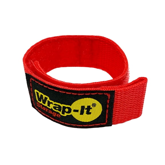 Wrap-It Storage Quick-Strap Cord Wraps, 9" (16 Pack) - Hook and Loop Strap, Extension Cord Holder Gifts for Boat, Rope, Hose, and Cable - Red