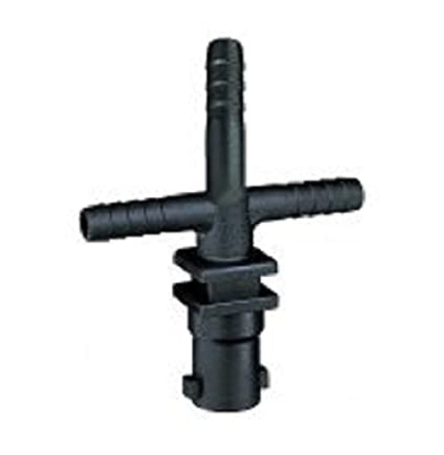 Quick TeeJet Nozzle Body - 3/8" ID Hose Barb, Triple Hose Shank, 125 PSI - QJ100 Series - Black - Spray Nozzle Replacement Part