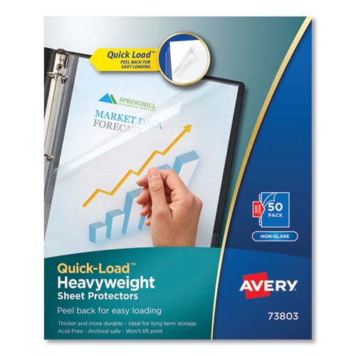 Quick Top And Side Loading Sheet Protectors, Letter, Non-Glare, 50/box | Bundle of 2 Boxes