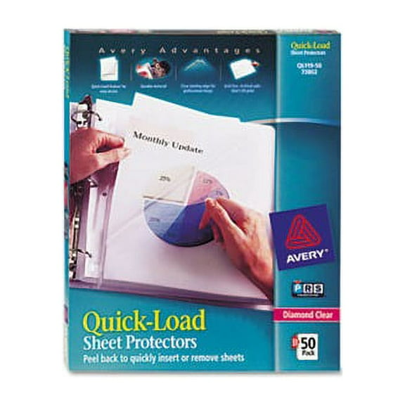 Quick Top and Side Loading Sheet Protectors Letter, Diamond Clear, 50/Box