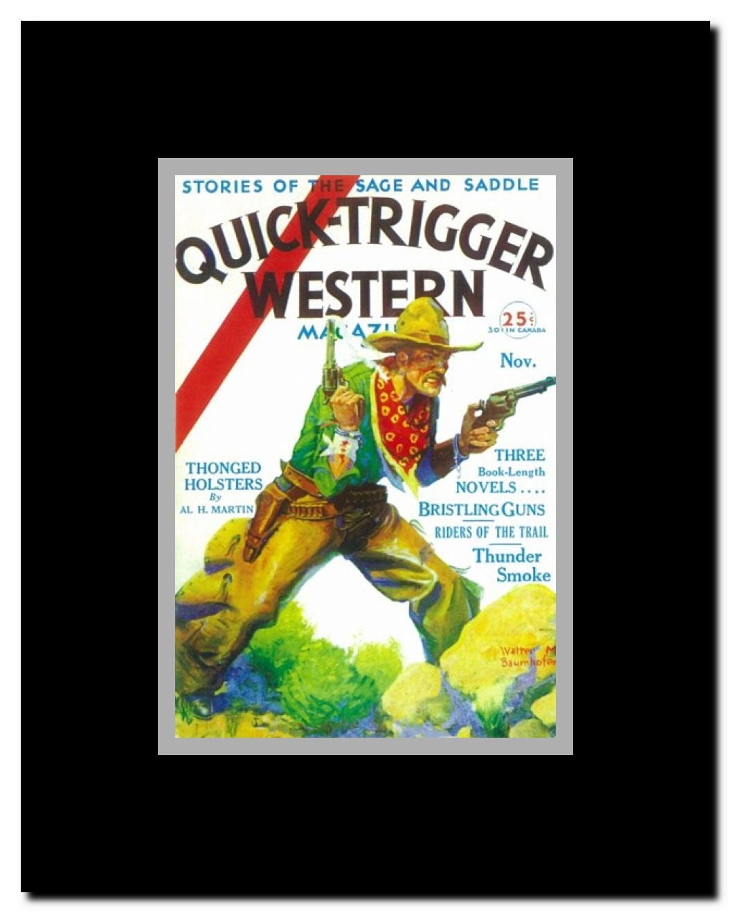 Quick-Trigger Western Magazine (Pulp) Framed Movie Poster