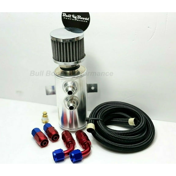 Quick Vent Oil Catch Can Hoses & Fittings Kit K Series K20 K24 10AN Red