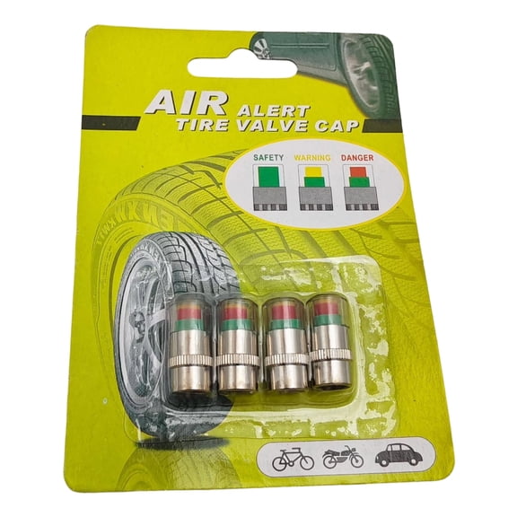 Quick Visual Tire Pressure Checker Monitor Cap Displays Green Yellow Red For Instantly Condition Assessment For Longevity