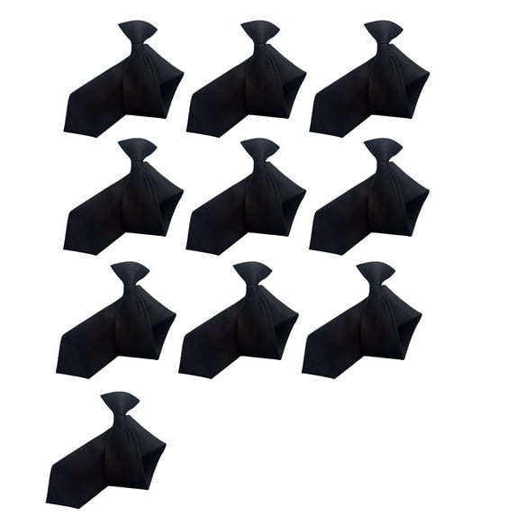 Quick Wear Clip On Tie Wrinkles Resistant Fabric Solid Color Neck Tie For Daily Use Professional Occasion 10PCS