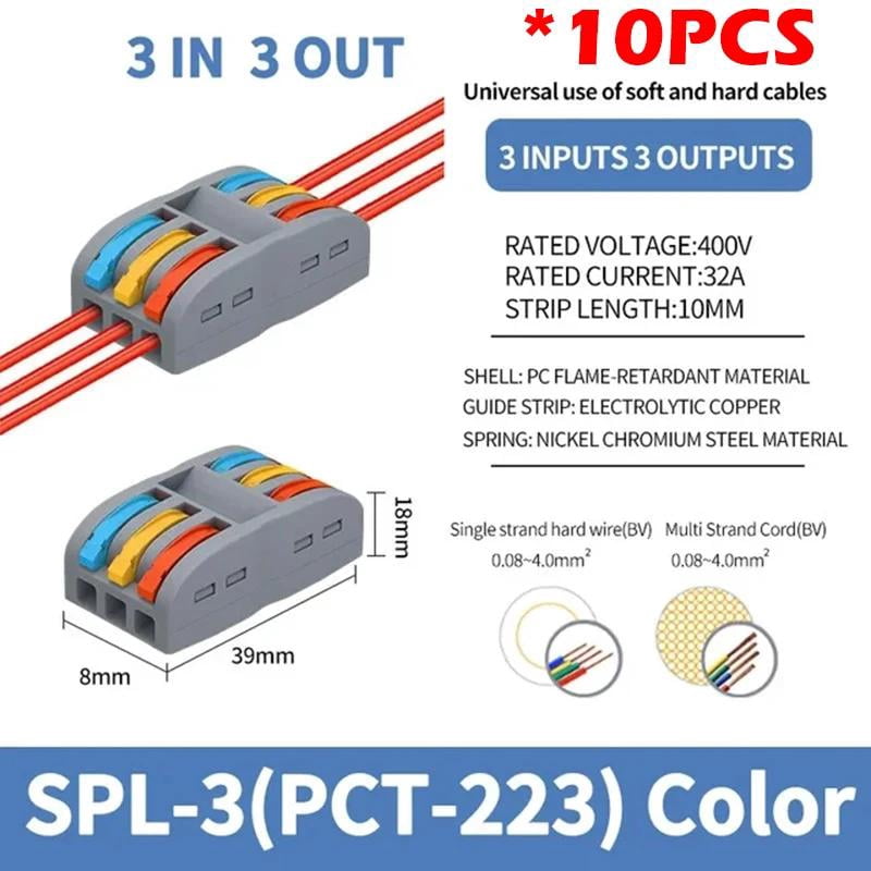 Push In Spring Connector Quick Wire Connectors push-in Spring splicing Butt Wiring Connection ...