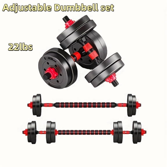 Quick-adjustable 22/44 Lb Dumbbell Set, Free Weight Dumbbells, 3-in-1 Weight Set, Space-saving Home Fitness Equipment, Ideal for Full-body Workouts, Strength Training, and Fitness for Men and Women