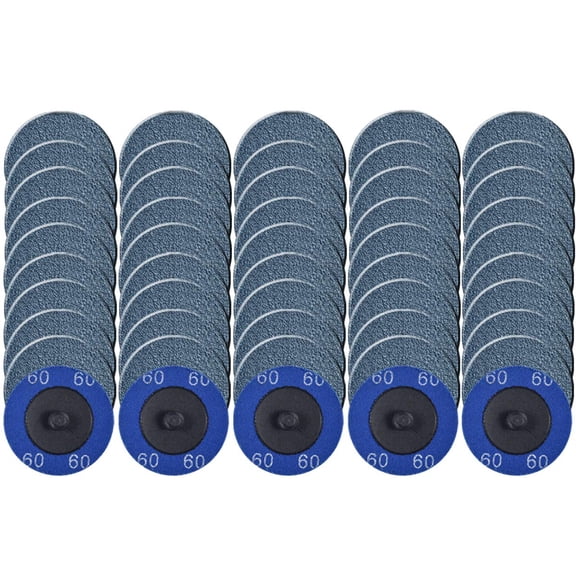 Quick change grinding discs, 50 pieces 602-inch sanding discs, zirconia coated roll lock discs, for surface preparation (60 grit)
