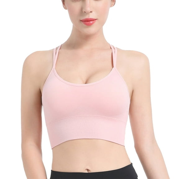 Worgeous Pink Sports Bra for Women with Comfortable Nylon Fabric and Breathable Design Fits Yoga Gym Activities Size S