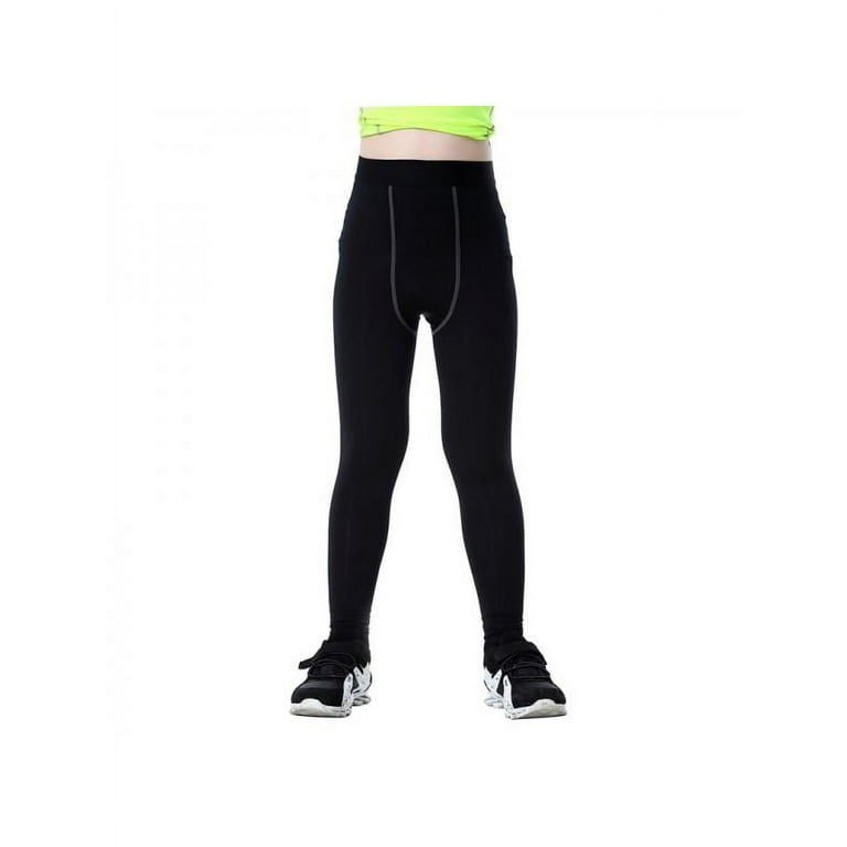 Quick-drying Child Kids Boy Girls Compression Cycling Long Bicyle Black  Trousers Skin Tight Pants 