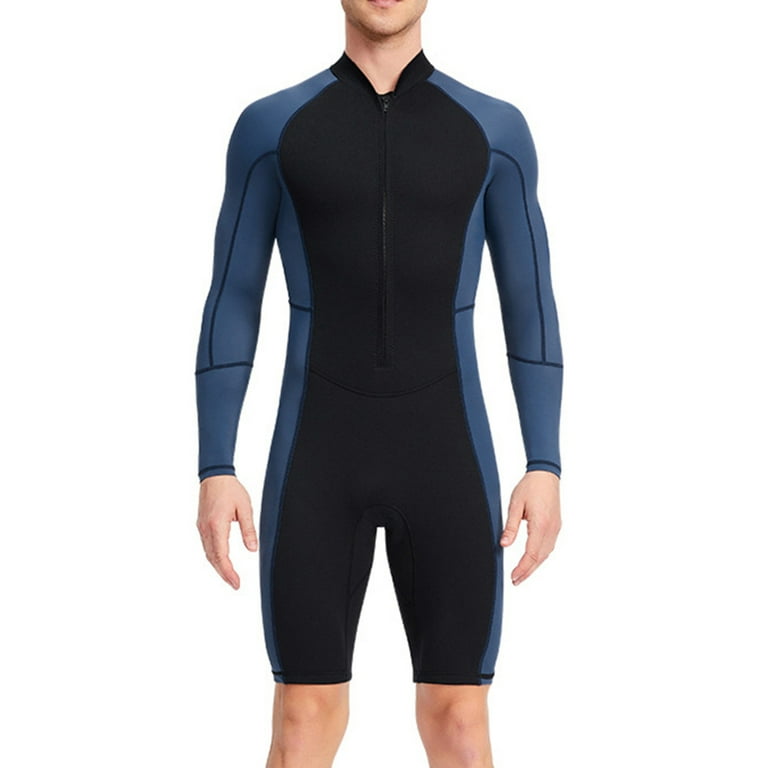 Quick-drying Swimsuit One-piece Waterproof Thin Section Cold-proof Clothing  L Dark Blue